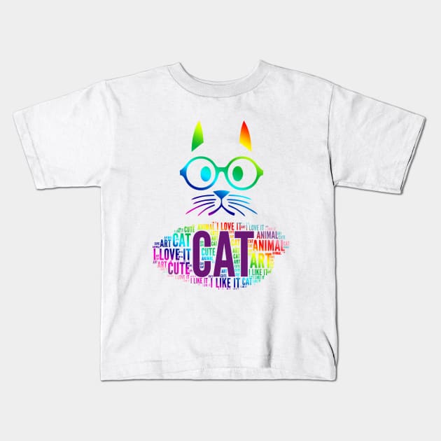 Coloring Cat Kids T-Shirt by anbartshirts